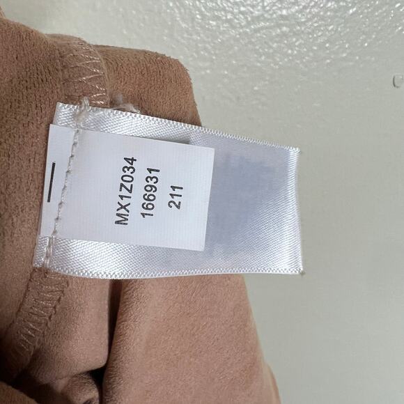 Cupio Pants Medium Pull On Faux Suede High Rise Tapered Ankle Tan Casual New - Picture 8 of 9